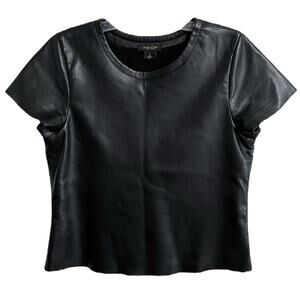 AS by DF Recycled Leather Blend New Guard Tee Small Black Lined Sustainable